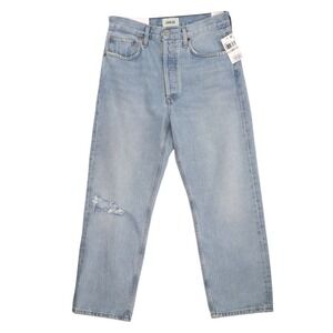 AGOLDE 90s Crop Mid Rise Loose Straight Jeans Segment Distressed NWT 26